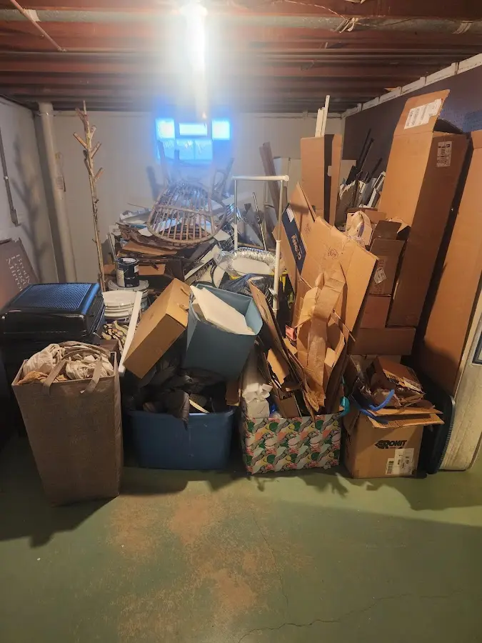 Roll-off dumpster container at job site for 6 Yard Dumpster Rental in Morgan City